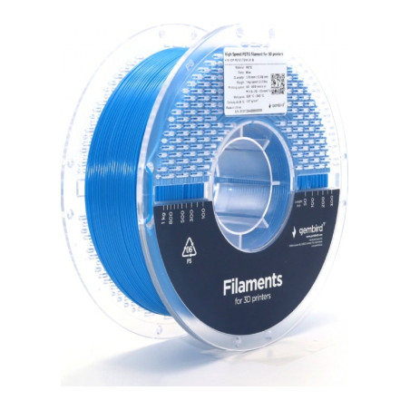 Пластик для 3D-принтера Gembird PETG High Speed, 1.75 мм, 1 кг, blue (3DP-PETG1.75HY-01-B)