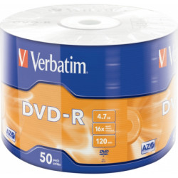 Диск DVD Verbatim 4.7Gb 16X Wrap-box 50шт MATT SILVER (43788)