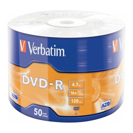 Диск DVD Verbatim 4.7Gb 16X Wrap-box 50шт MATT SILVER (43788)