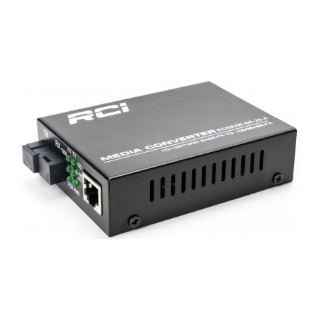 Медіаконвертер RCI 1G, 20km, SC, RJ45, Tx 1310nm standart size metal case (RCI502W-GE-20-A)