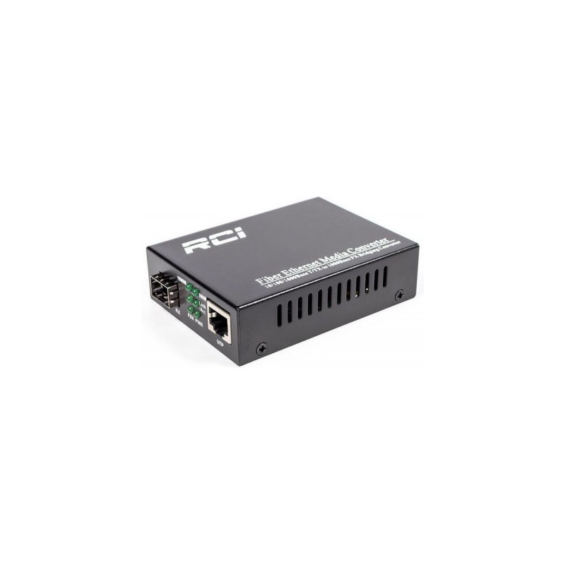 Медіаконвертер RCI 1G, SFP slot, RJ45, standart size metal case (RCI300S-G)