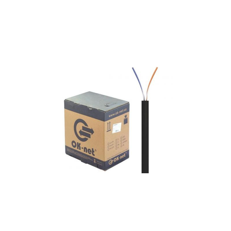 Кабель мережевий OK-Net UTP 305м cat.5 2 пари outdoor (U/UTP-cat.5) (КПП-ВП (100) 2*2*0,50 / 305)