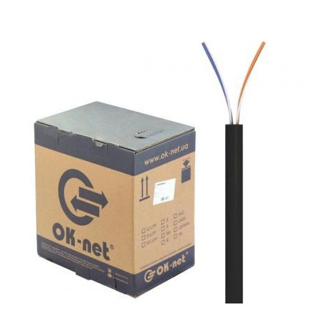 Кабель мережевий OK-Net UTP 305м cat.5 2 пари outdoor (U/UTP-cat.5) (КПП-ВП (100) 2*2*0,50 / 305)
