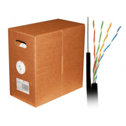 Кабель мережевий Atcom UTP 305м cat.5e Standart CCA, для внешней прокладки с тросом (10700)