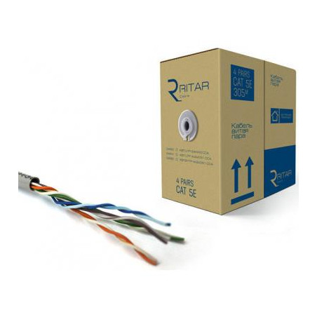 Кабель мережевий Ritar UTP 305м КВП (4*2*0,49)[СCA] (07455)