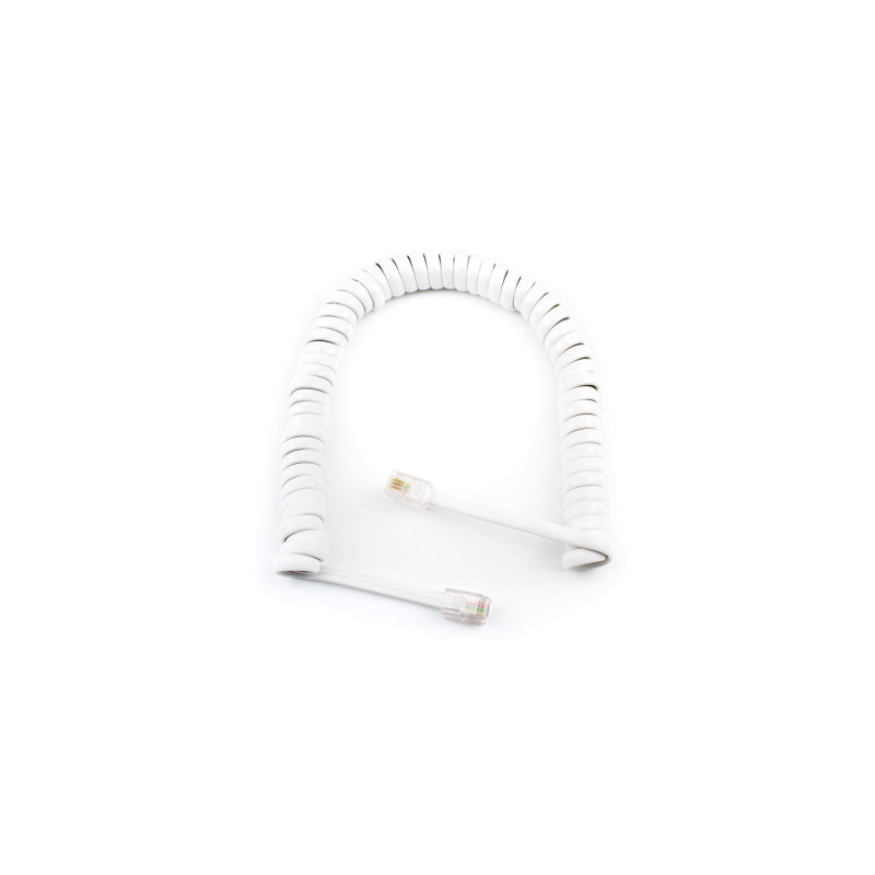 Кабель телефонний Atcom телефонный спиральный 2м RJ9 (17319)