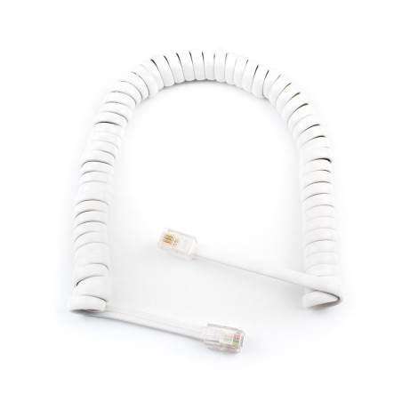 Кабель телефонний Atcom телефонный спиральный 2м RJ9 (17319)