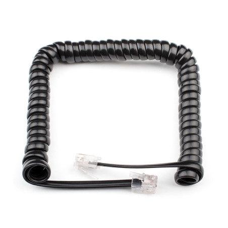 Кабель телефонний Atcom телефонный спиральный 2м RJ9 (17373)