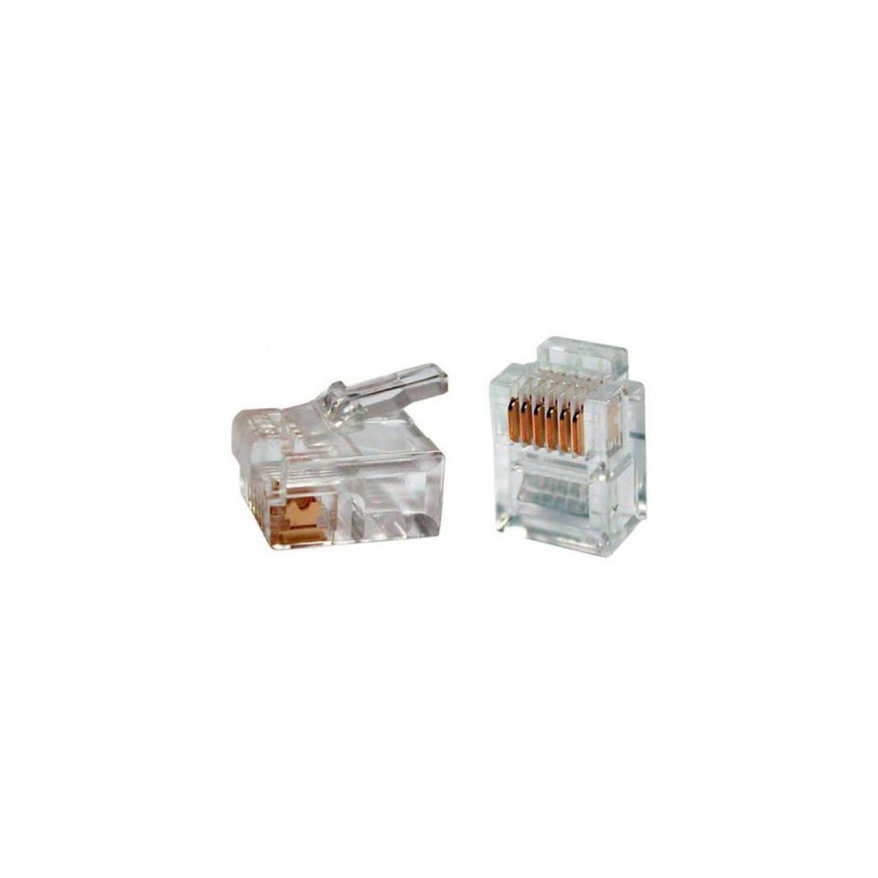 Конектор Eserver RJ12 6P6С, уп. 100шт (WT-6001D)