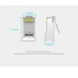 Конектор RJ45 FTP Cat.6 Modular 10 шт. Vention (IDFR0-10)