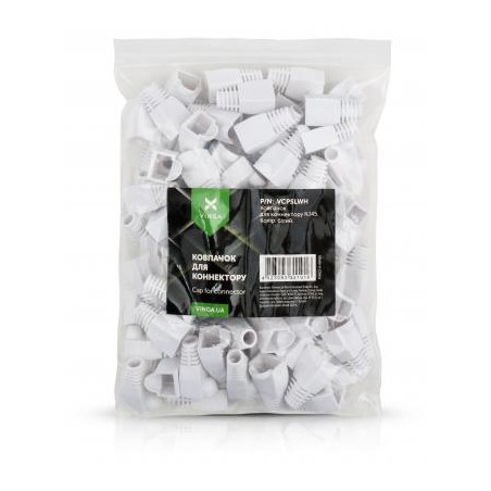 Ковпачок конектора Vinga RJ45 white (VCPSLWH)