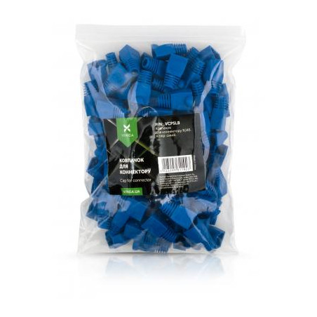 Ковпачок конектора Vinga RJ45 blue (VCPSLB)