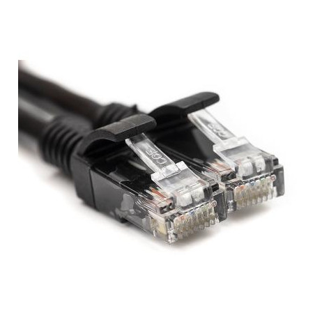 Патч-корд 1м, UTP, cat.5e, CU, black PowerPlant (CA911547)