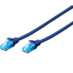 Патч-корд 0.5м, UTP, cat.5e, CCA, blue Digitus (DK-1512-005/B)
