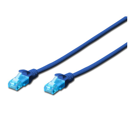 Патч-корд 0.5м, UTP, cat.5e, CCA, blue Digitus (DK-1512-005/B)