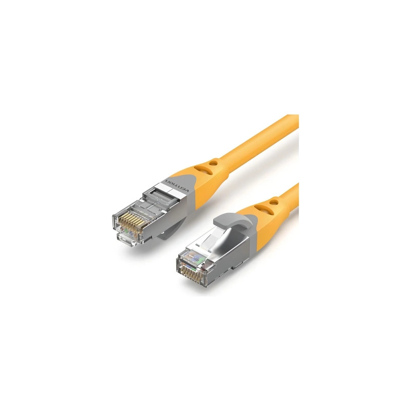 Патч-корд 0.3м, S/FTP cat 6a RJ-45 yellow Vention (IBHYAA)