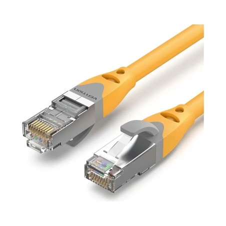 Патч-корд 0.3м, S/FTP cat 6a RJ-45 yellow Vention (IBHYAA)