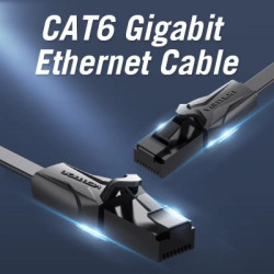 Патч-корд 0.5м, UTP cat 6 RJ-45 black Vention (IBJBD)