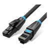 Патч-корд 1м, UTP cat 7 RJ-45 black Vention (IBKBF)