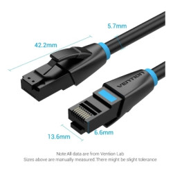 Патч-корд 1м, UTP cat 7 RJ-45 black Vention (IBKBF)
