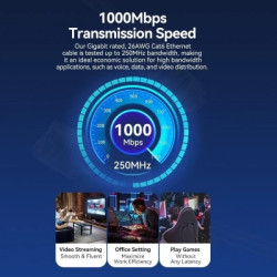 Патч-корд 3м, UTP cat 6 RJ-45 black Vention (IBNBI)