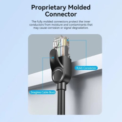Патч-корд 3м, UTP cat 6 RJ-45 black Vention (IBNBI)