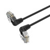 Патч-корд 1.5м, UTP cat 6a RJ-45 90° corner black Vention (IBOBG)