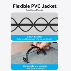 Патч-корд 1.5м, UTP cat 6a RJ-45 90° corner black Vention (IBOBG)