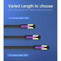 Патч-корд 0.5м, FTP cat 7 RJ-45 black Vention (ICABD)