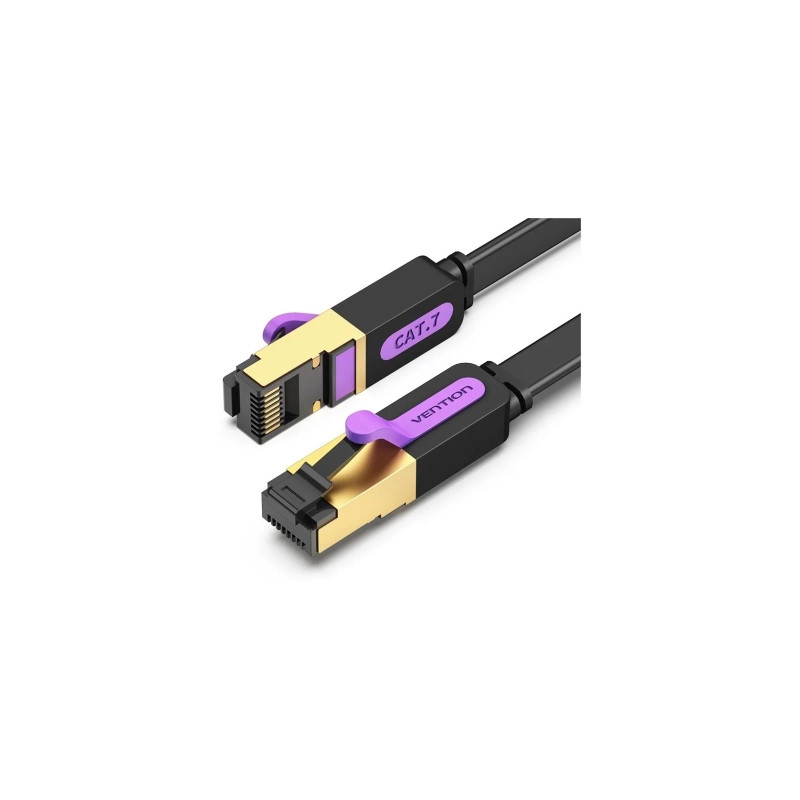 Патч-корд 1м, FTP cat 7 RJ-45 black Vention (ICABF)