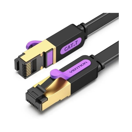 Патч-корд 1м, FTP cat 7 RJ-45 black Vention (ICABF)
