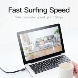 Патч-корд 3м, FTP cat 7 RJ-45 black Vention (ICABI)