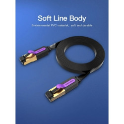 Патч-корд 5м, FTP cat 7 RJ-45 black Vention (ICABJ)