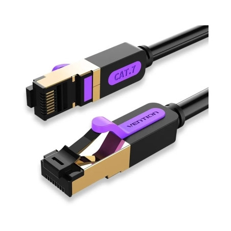Патч-корд 1м, S/FTP cat 7 RJ-45 black Vention (ICDBF)