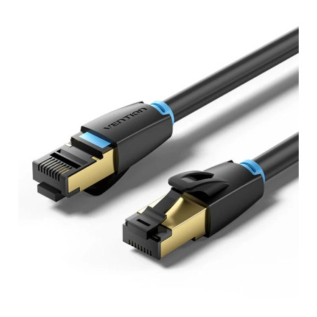 Патч-корд 1м, S/FTP cat 8 RJ-45 black Vention (IKABF)