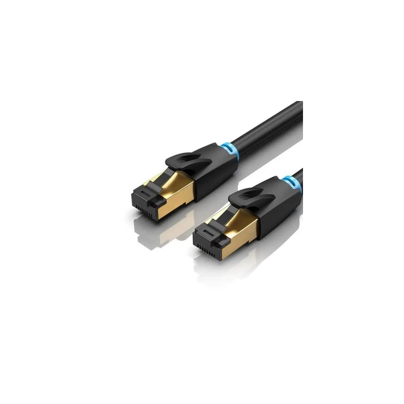 Патч-корд 2м, S/FTP cat 8 RJ-45 black Vention (IKABH)