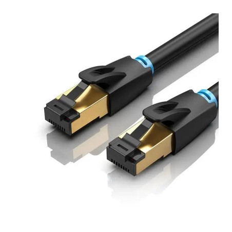 Патч-корд 2м, S/FTP cat 8 RJ-45 black Vention (IKABH)