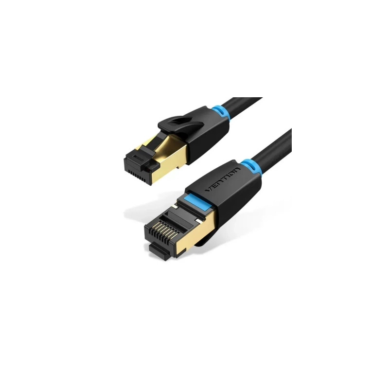 Патч-корд 10м, S/FTP cat 8 RJ-45 black Vention (IKABL)