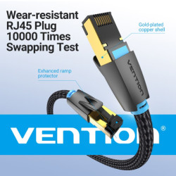 Патч-корд 5м, S/FTP cat 8 RJ-45 COPPER black Vention (IKGBJ)