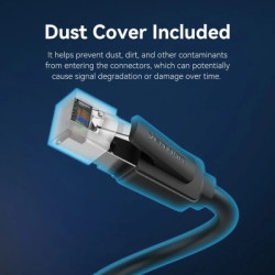 Патч-корд 0.5м, S/FTP cat 8 RJ-45 black Vention (IKKBD)