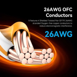 Патч-корд 3м, S/FTP cat 8 RJ-45 black Vention (IKKBI)