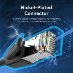 Патч-корд 3м, S/FTP cat 8 RJ-45 black Vention (IKKBI)