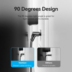 Патч-корд 1м STP cat 8 RJ-45 90° corner black Vention (IKLBF)