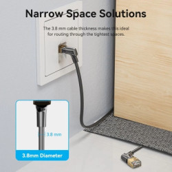 Патч-корд 1м STP cat 8 RJ-45 90° corner black Vention (IKLBF)