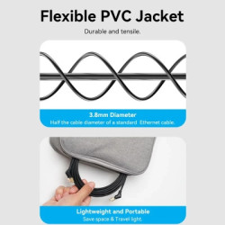 Патч-корд 1м STP cat 8 RJ-45 90° corner black Vention (IKLBF)