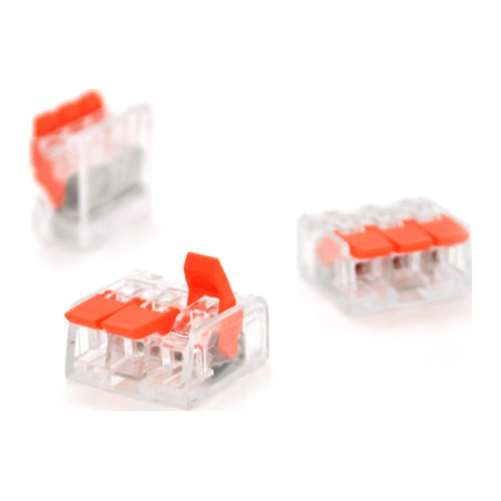 З'єднувач кабелю 3-pin аналог WAGO K221-413, 15штпак Voltronic (K221-413/15)