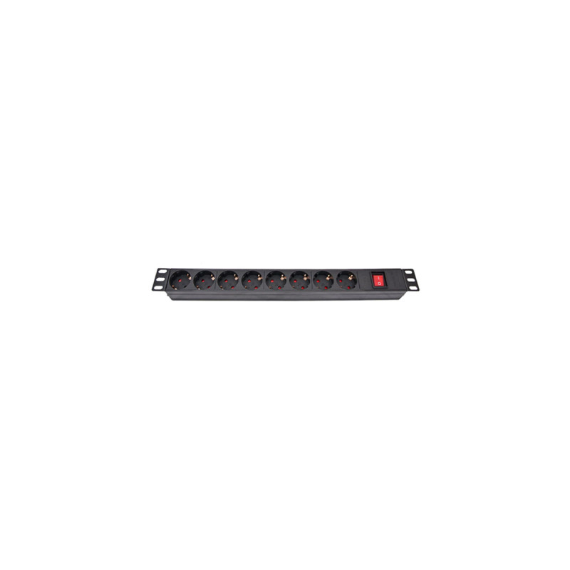 Силовий блок Eserver 19" 8 розеток, выкл., алюм. корпус PDU 220В, 16А (WT-2261A-GER-8WAY)