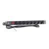 Силовий блок Eserver 19" 8 розеток, выкл., алюм. корпус PDU 220В, 16А (WT-2261A-GER-8WAY)