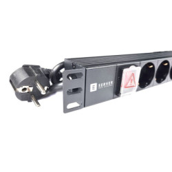 Силовий блок Eserver 19" 8 розеток, выкл., алюм. корпус PDU 220В, 16А (WT-2261A-GER-8WAY)