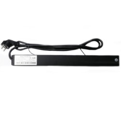 Силовий блок Eserver 19" 9 розеток, кабель 1.8м, алюм. корпус PDU 220В, 16А (WT-2261A-GER-9WAY)